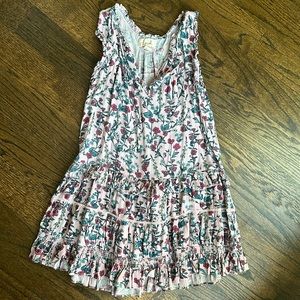 Peek purple flower print dress with ruffles Size 6-7